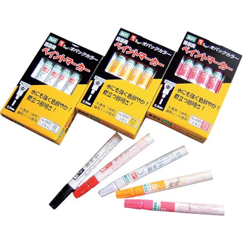 6900-KKH 建筑用涂料标记 中间 黑色 (6瓶装)